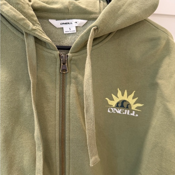 Olive Green Zip-Up Hoodie - Picture 2 of 4